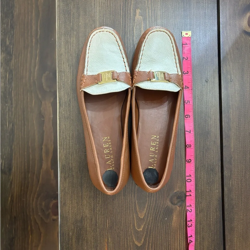 Vintage Lauren Ralph Lauren Brown and White Driving Loafers Size 8*